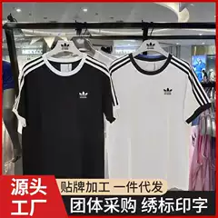 Jennie-Style Three-Leaf Embroidered Pure Cotton Short-Sleeve T-Shirt, Unisex Casual Sports Summer Top