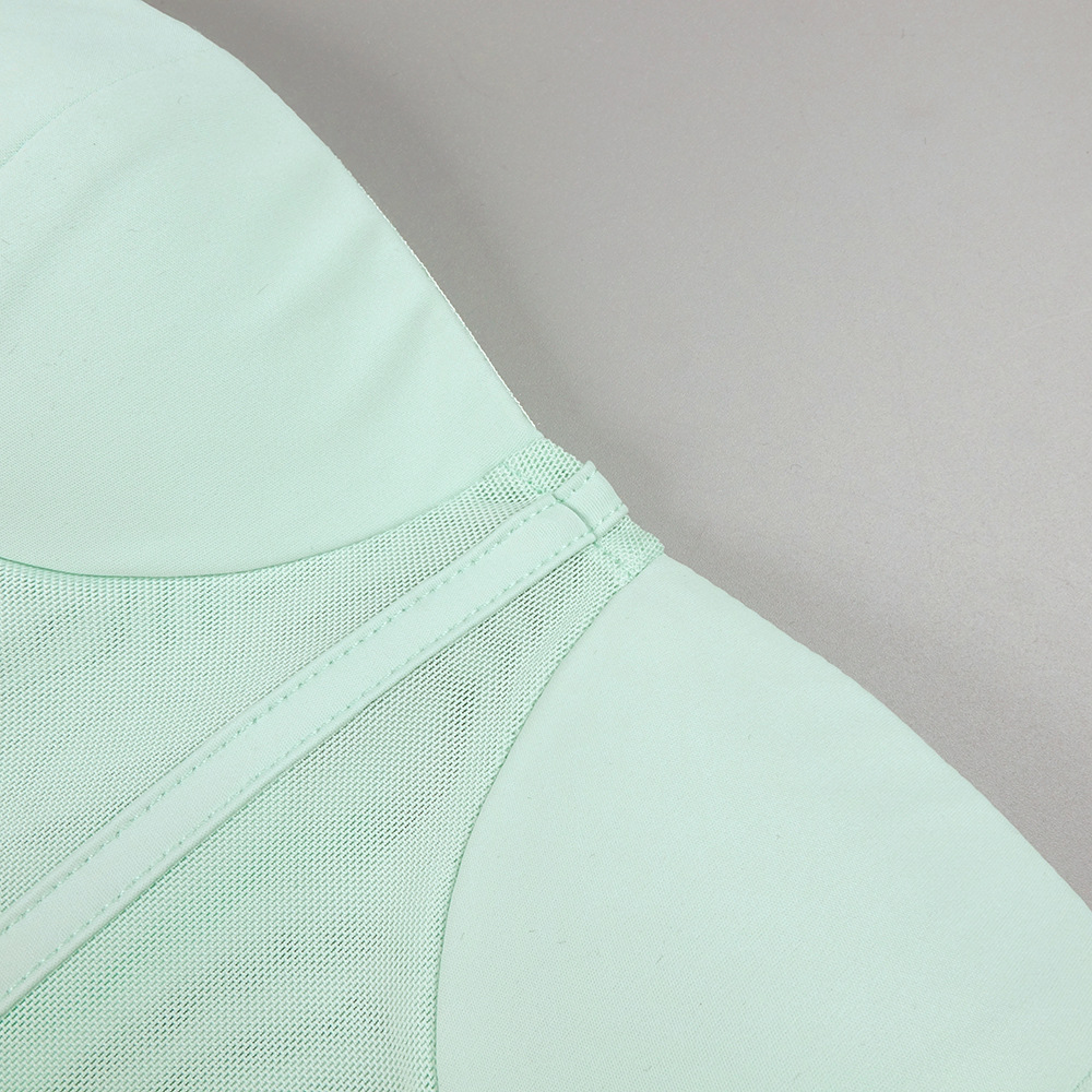Light Green Halter Tulle Ribbon Dress Slimming High Waist Mop Dress 25 Light Green Halter Tulle Ribbon Dress Slimming High Waist Mop Dress