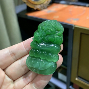 Jin Yutang Hetian Jasper Cat's Eye God of Wealth Glittering and Jade Run Cat's Eye Smart Glittering and Luckling Wealth and Treasure
