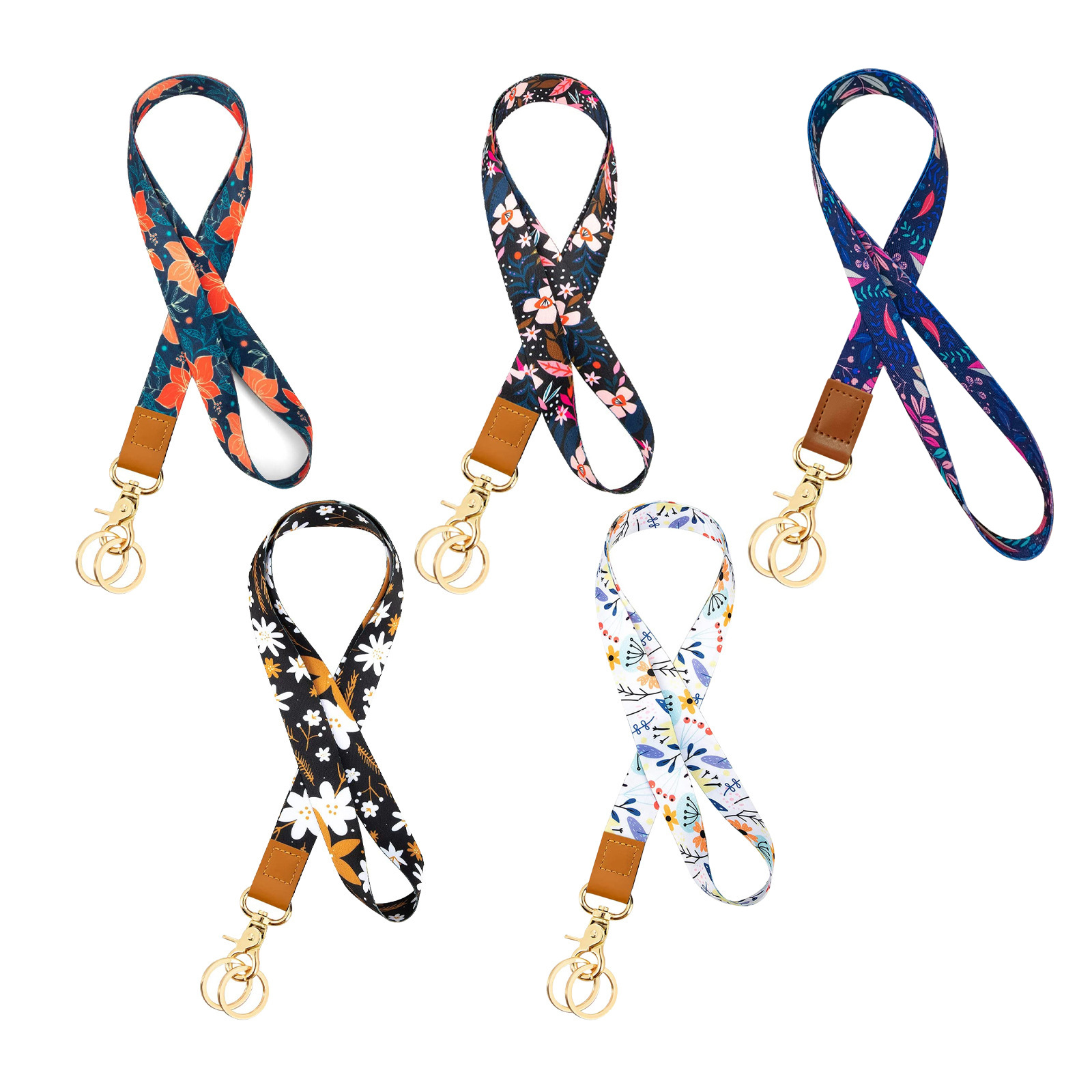 50g Weight Lanyard Stationery Type New Fresh And Retro Printing Polyester Card Holder Lanyard