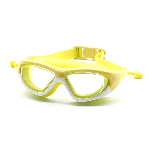 Korean-style large-frame children's swimming goggles with UV protection, waterproof, anti-fog, high-definition, unisex swimming goggles with earplugs set, wholesale
