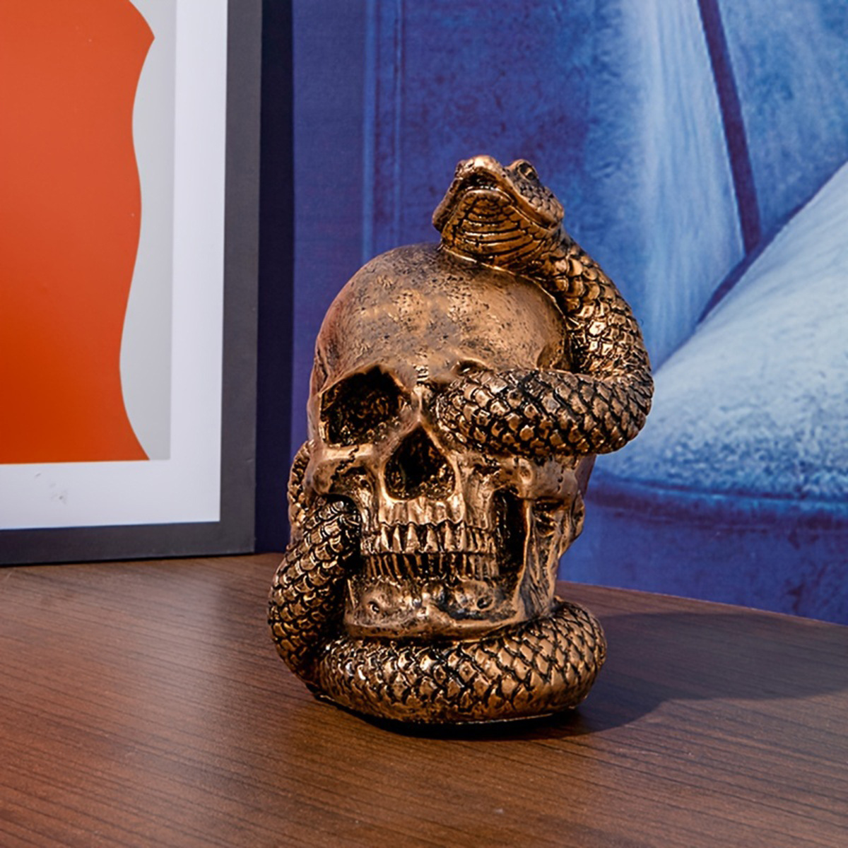 Amazon nueva calavera de Halloween, artesanías de calavera de resina navideña, decoración de ambiente festivo, decoración