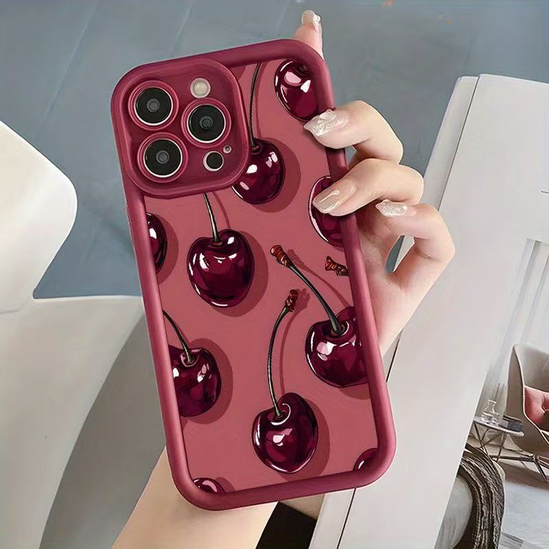 New Cross-Border Hot-Selling Iphone17 Mobile Phone Case 16 Apple 17Promax/15/14 Red Cherry 13