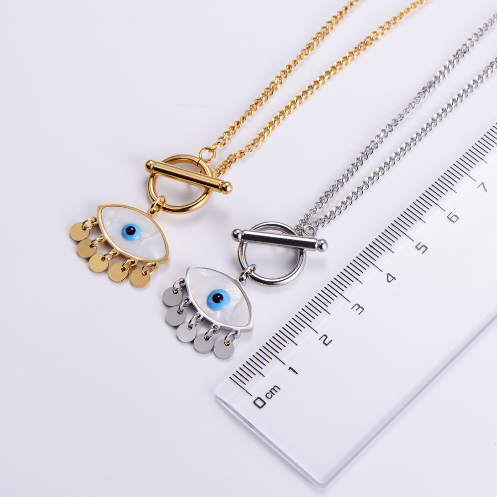 Stainless Steel Jewelry Wholesale New Ladies Clavicle Chain Evil Eye Necklace
