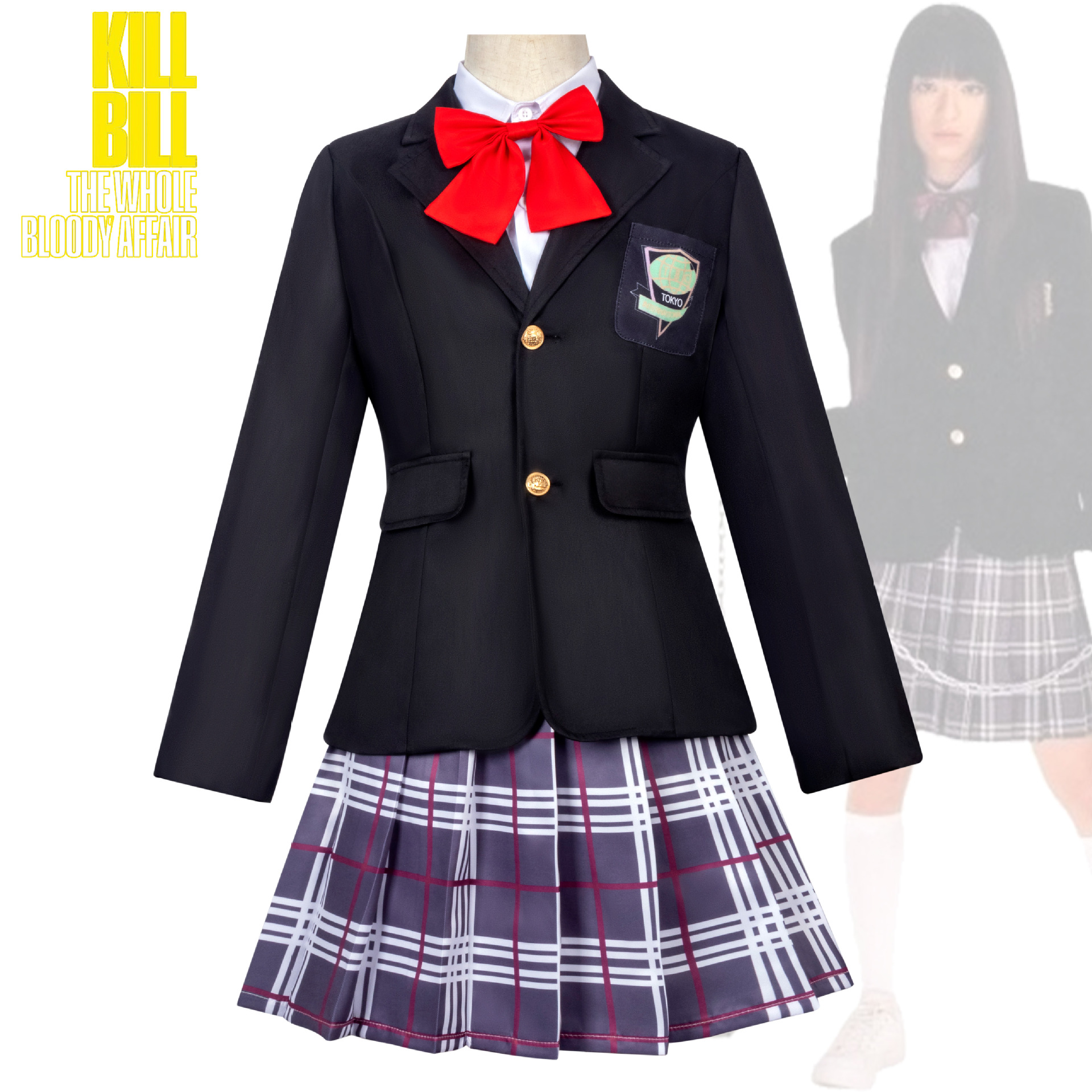 杀死比尔血迹cos服Gogo Yubari美少女保镖cos服制服角色扮演服装