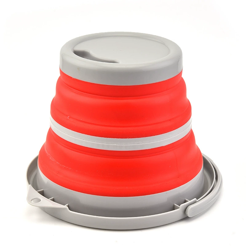 Handheld silicone plastic bucket for camping