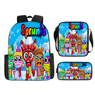 Wholesale Rhythm Box Printed Schoolbag Sprunki Music Peripheral Primary School Boys and Girls Backpack Set