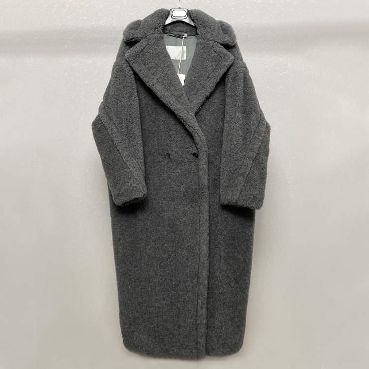 Correct Version ~ m's Dark Gray Teddy Bear Fur Outwear Alpaca Long Autumn and Winter Classic Outwear