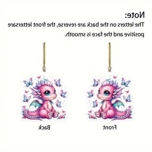 Cross-border new acrylic flat pink dragon pendant