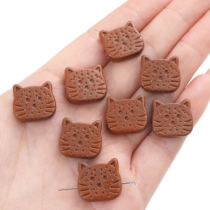 17 × 16 ミリメートルアクリルビスケット子猫ヘッド水平穴ルースビーズ手作り diy ブレスレット携帯電話チェーンアクセサリー|undefined