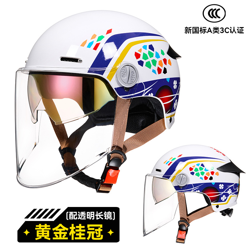 RNG marca 330 casco de motocicleta de verano doble lente trasera protección solar locomotora eléctrica cuatro estaciones casco de motocicleta