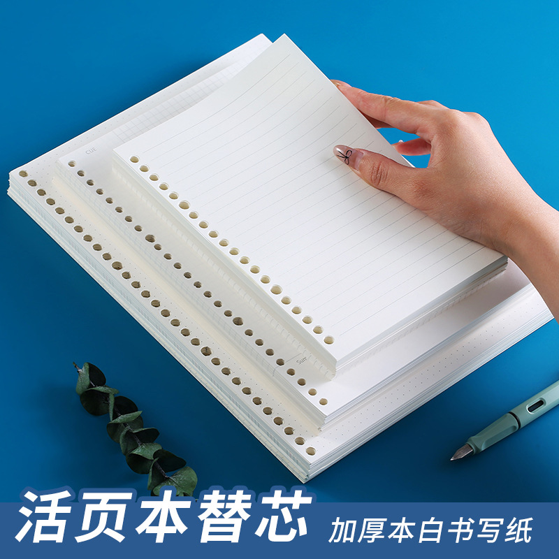 新款A5/B5活页笔记本替芯20/26/30孔A4本子英语内页活页纸计划本