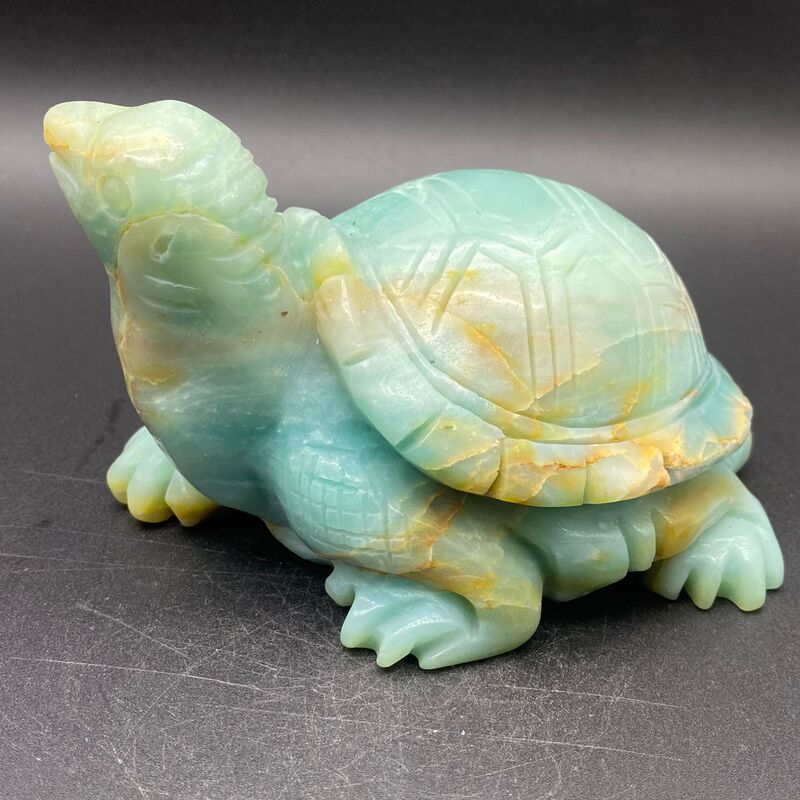 天然亚马逊乌龟雕刻件桌面摆件手工雕刻件装饰水晶摆件直 图 4