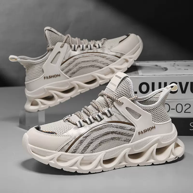 春秋新款鞋子男鞋系带防滑运动鞋气垫减震跑步休闲鞋子