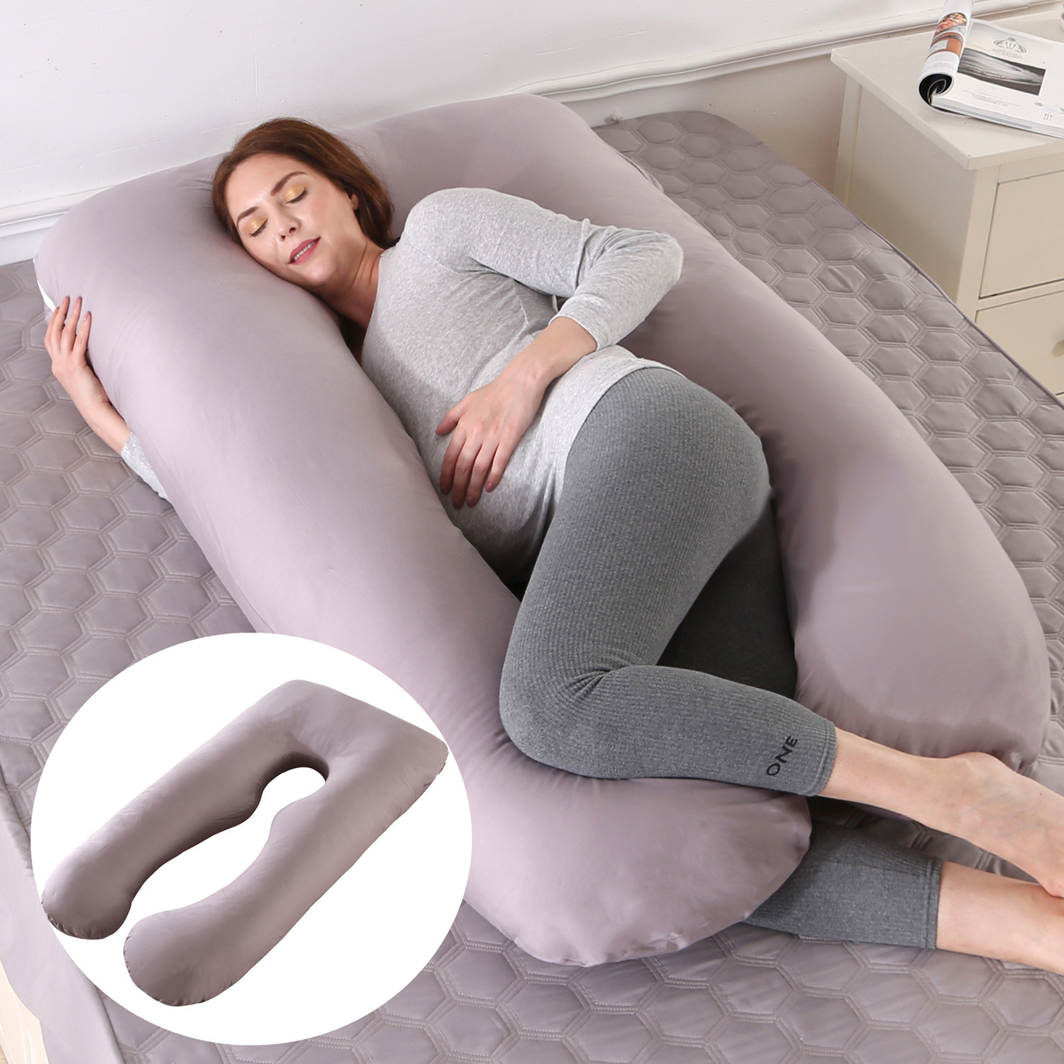 Almohada de maternidad transfronteriza extraíble y lavable almohada en forma de U cojín grande almohada de cintura almohada de comercio exterior al por mayor