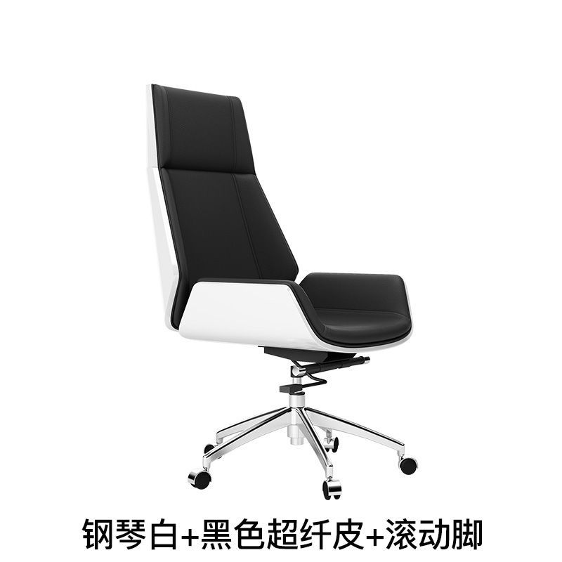 피아노 화이트 + 블랙 마이크로파이버 가죽 + 롤링 피트 블랙