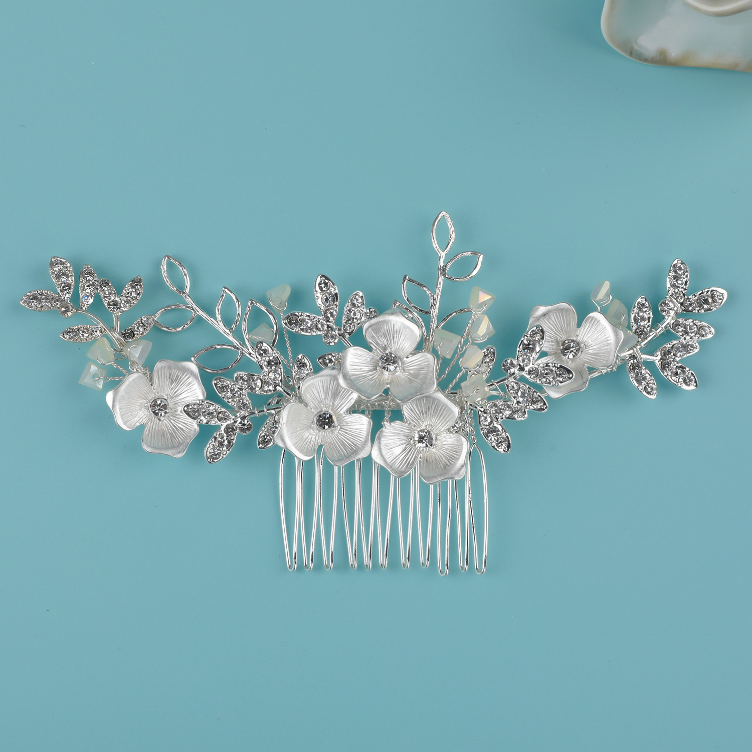 European and American cross-border alloy water drill hair comb ancient Chinese style Hanfu hair accessory wedding photo bride headpiece temperament hair comb wholesale