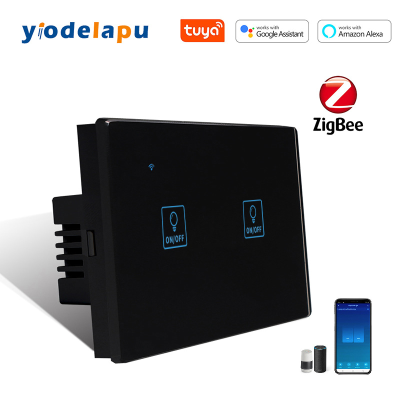 zigbee智能开关涂鸦APP控制语音 远程 触摸控制1-4开防水湿手操作