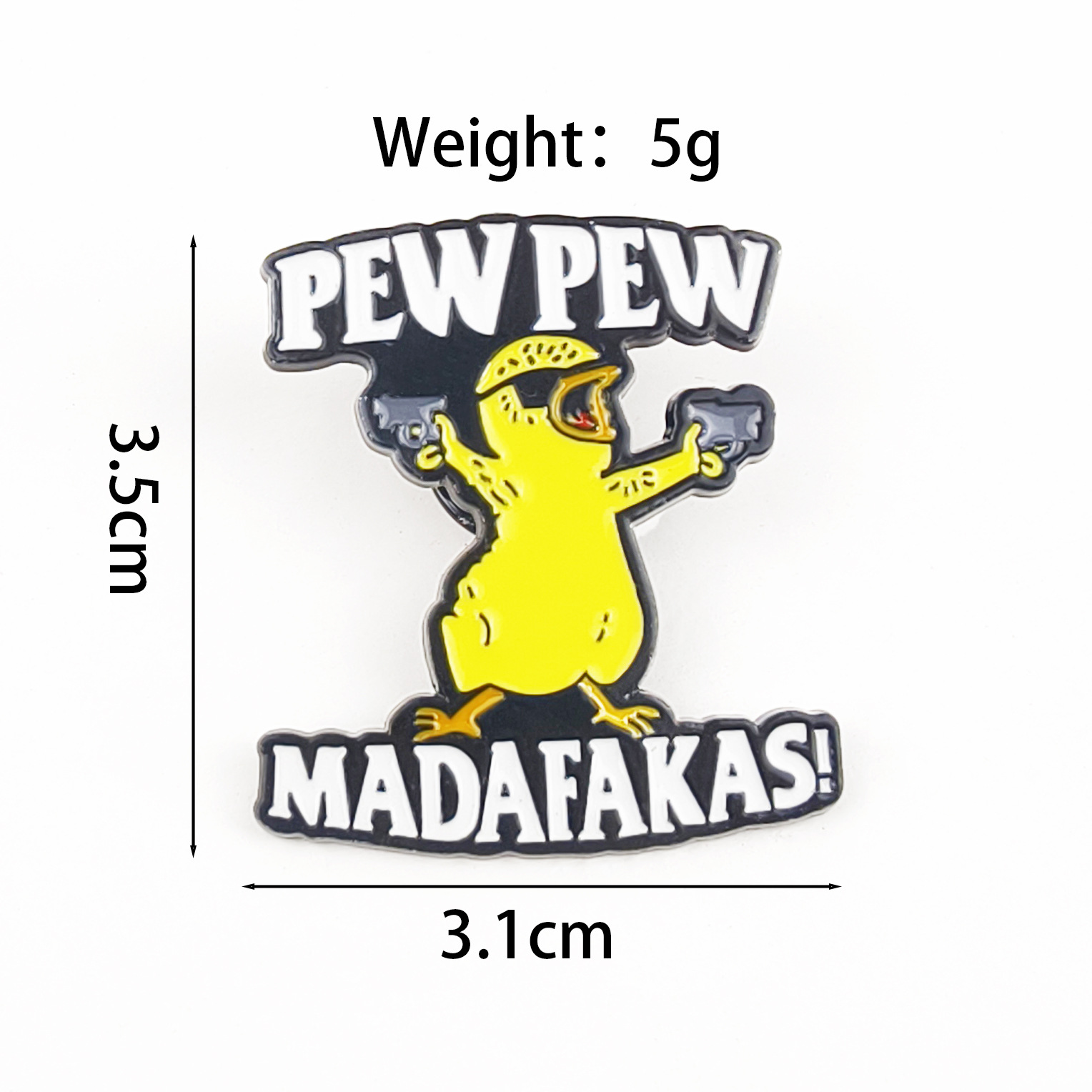 Dibujos animados transfronterizos doble pistola pequeña insignia de pato amarillo creativo atractivo divertido joyería de aleación ropa mochila accesorios broche