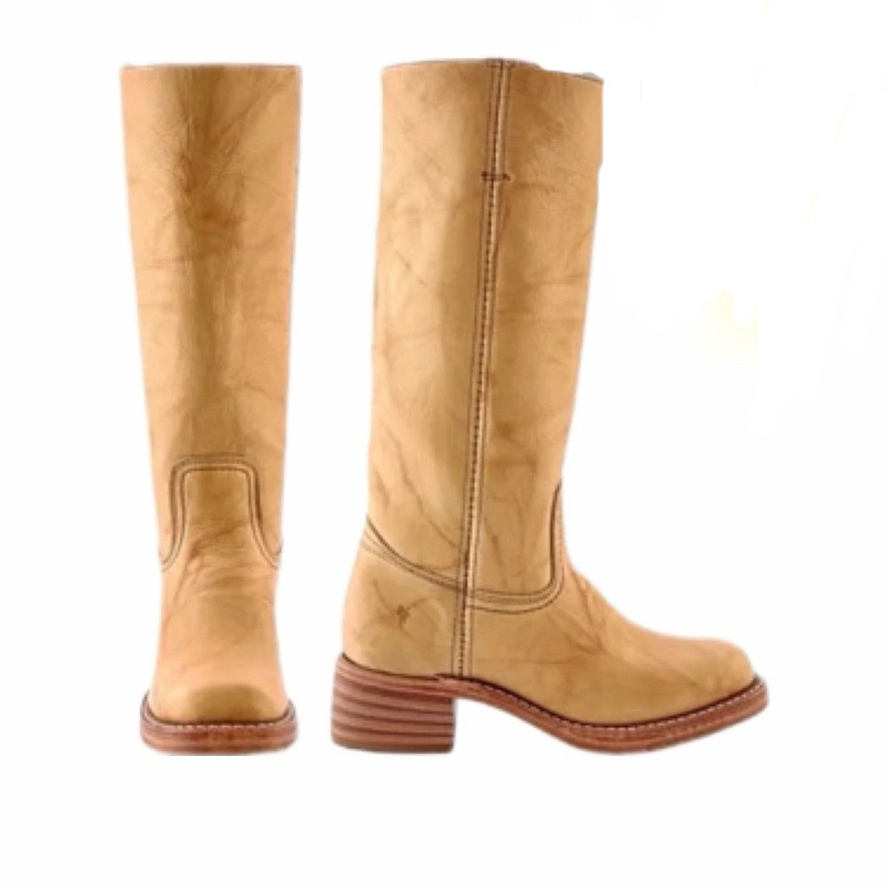 跨境外贸新款欧美年代复古女式校园西部牛仔靴大码靴子秋冬女靴子