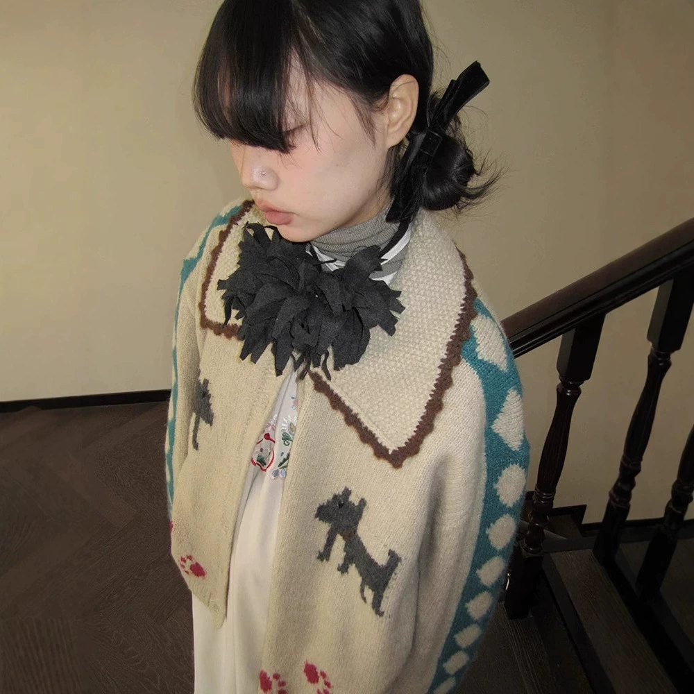 Sweater, jacket, retro cardigan, 2024 years