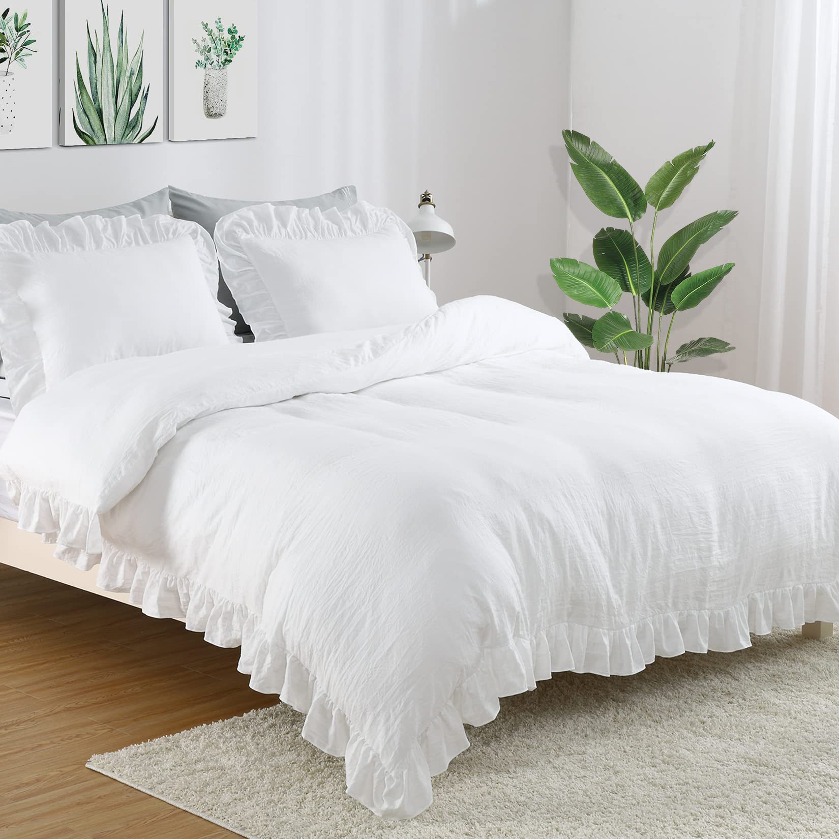 white retro country duvet cover with down