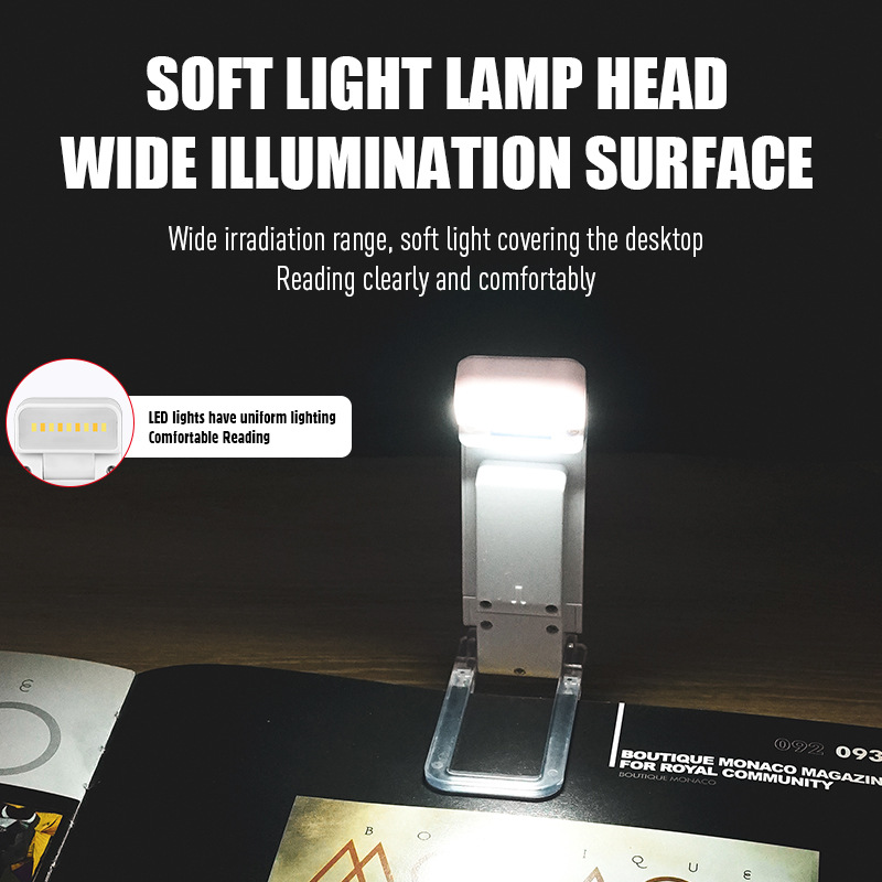 Nuevo transfronterizo de lámpara de libro USB recargable lámpara de noche lámpara de clip portátil LED mini lámpara de escritorio para proteger los ojos estudiantes lámpara de libro