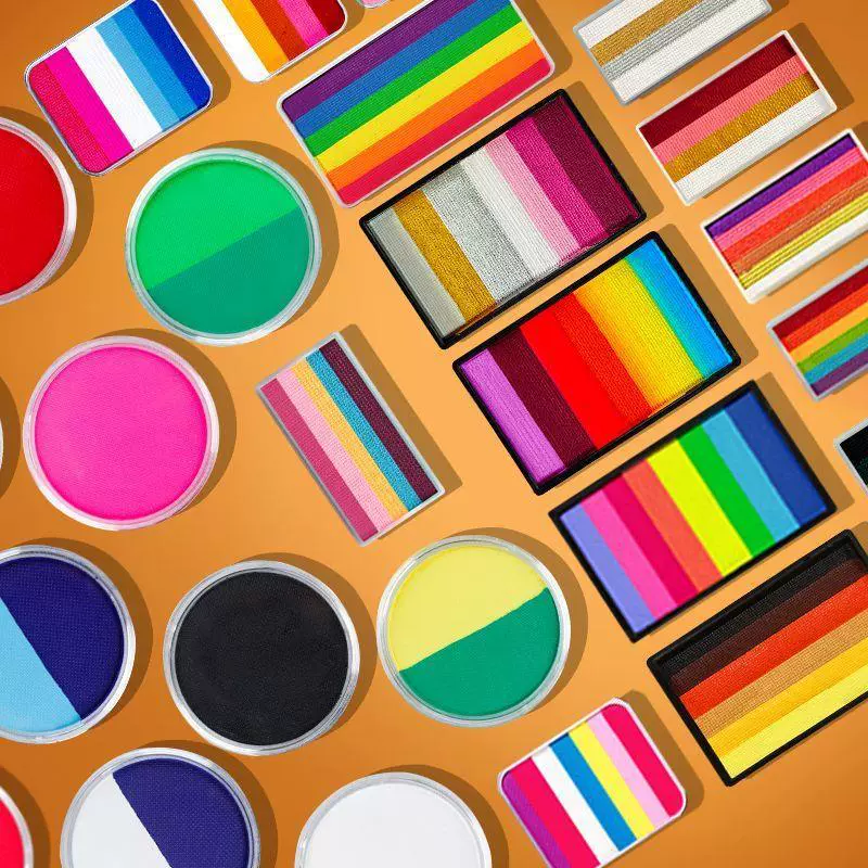 [592 штуки за 30 дней] Нарисуйте детскую акварельные краски для лица Langge Классическая радуга многоцветная