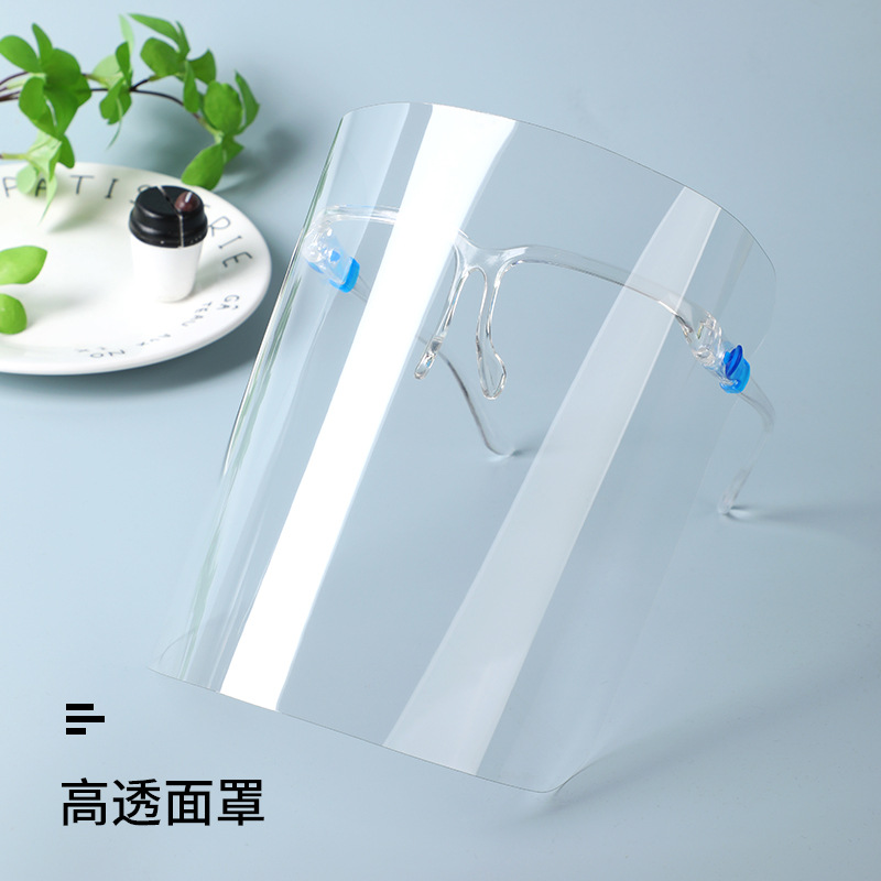 Leather buckle Anti-oil dustproof transparent face shield kitchen Plastic PC Fog Removable Carry Firm