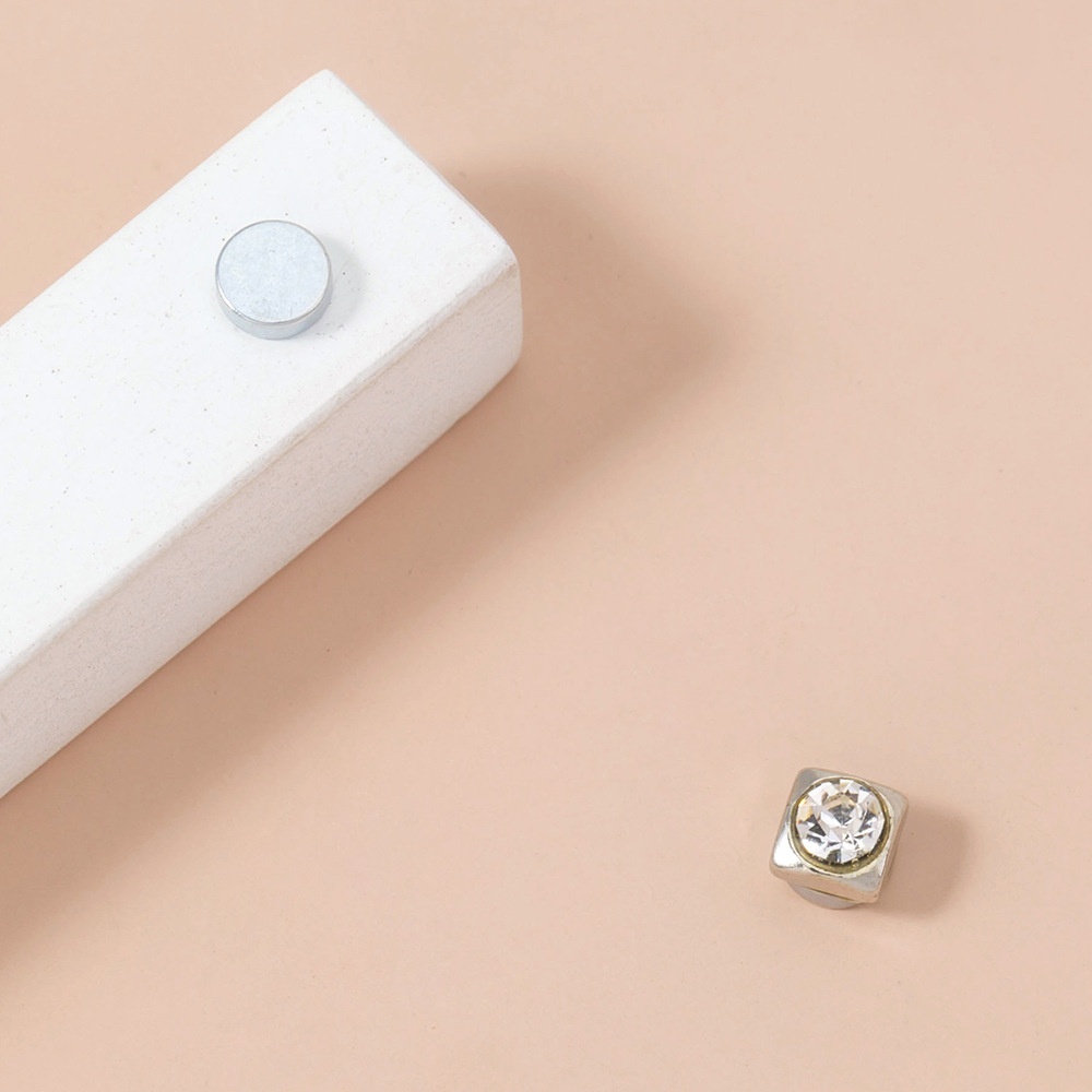 fashion stainless steel square diamond nose ring magnetic false nose stud