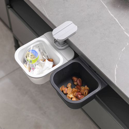 Multifunctional desktop rotating trash can Kitchen mini storage box Hidden debris vegetable waste bin trash box