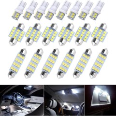 車LEDコンビネーションセット20PCS T10スタンドライトダブル先端読書灯ナンバープレートライト屋内ドアライト
