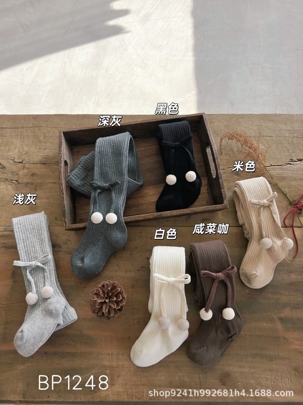 宝宝裤子秋冬婴儿连裤袜女童裤袜蝴蝶结舞蹈袜洛丽塔儿童打底裤袜|undefined