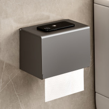 枪灰卫生间纸巾盒壁挂式太空铝厕纸盒收纳家用厕所卷纸抽纸架批发