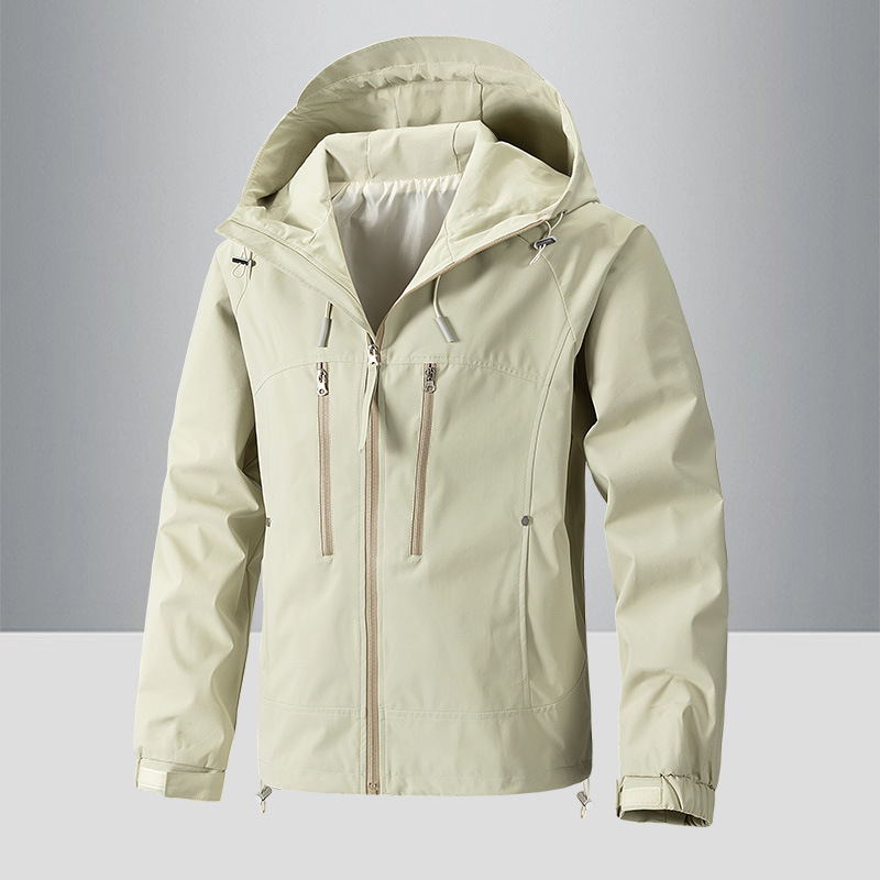 2023 hombres otoño y invierno nuevo color sólido casual chaqueta al aire libre suelta chaqueta pareja comercio exterior Amazon suministro