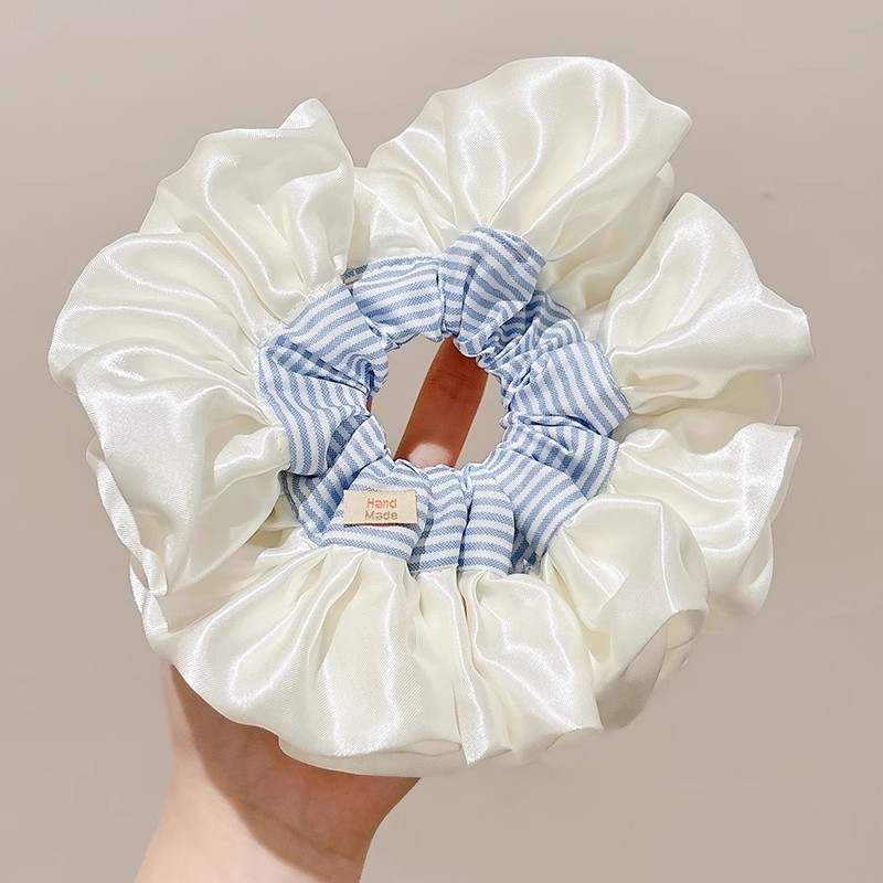 1#파란색 줄무늬 스커트 머리끈 약 20cm