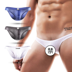Tight ice silk mesh underwear men's small briefs mesh sexy youth underwear breathable moist shorts men