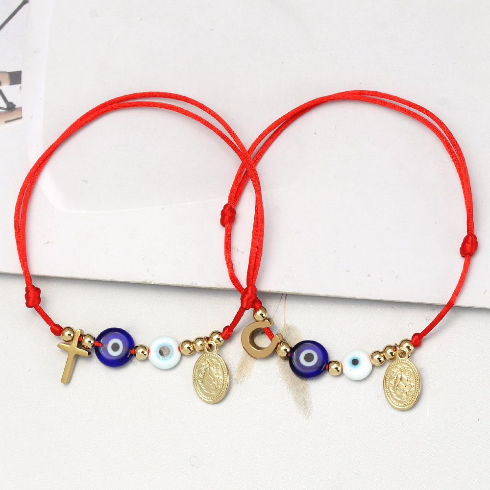 Woven Chain Chain Type Simple Style Cross Eye 304 Stainless Steel Rope Copper Woven Chain String Bracelets Wholesale
