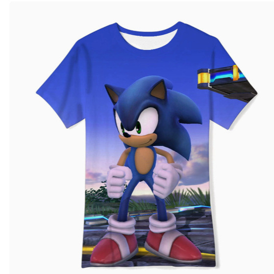 Popular Foreign Trade 3D Digital Printed T-Shirts for Men, Women, and Children, Featuring the Anime Sonic the Hedgehog, Casual Short-Sleeve Shirts Popular Foreign Trade 3D Digital Printed T-Shirts for Men, Women, and Children, Featuring the Anime Sonic the Hedgehog, Casual Short-Sleeve Shirts