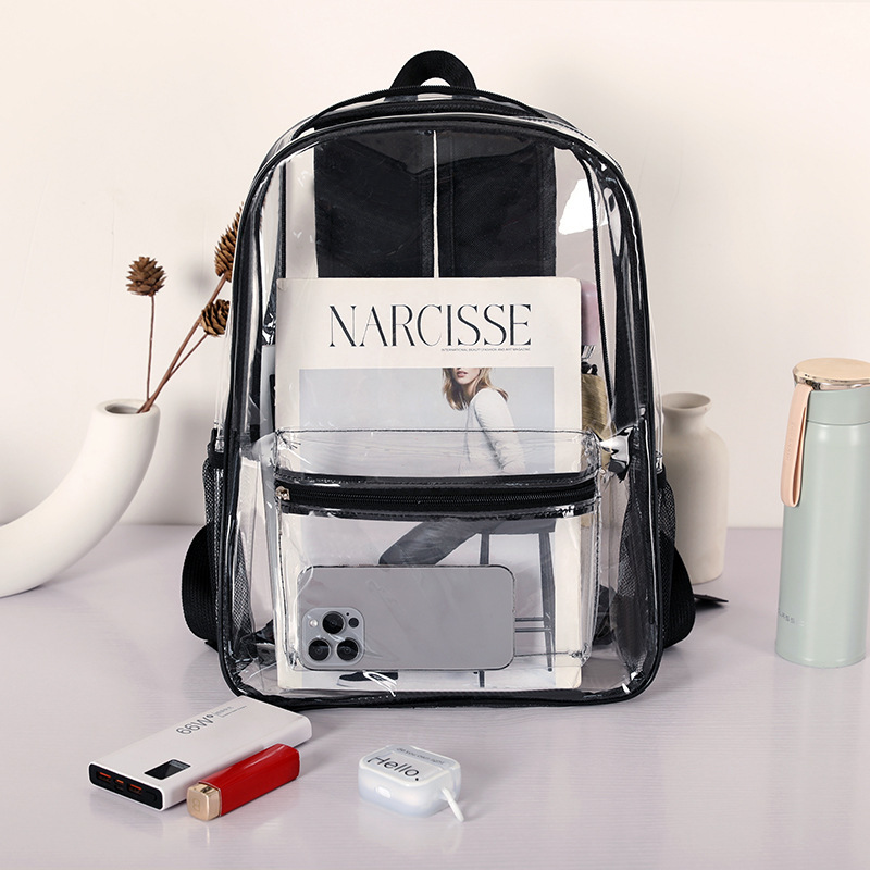 Cross-Border Amazon Transparent Backpack Outdoor Sports Stadium Concert Pvc Transparent Backpack Pvc Student Bag Cross-Border Amazon Transparent Backpack Outdoor Sports Stadium Concert Pvc Transparent Backpack Pvc Student Bag