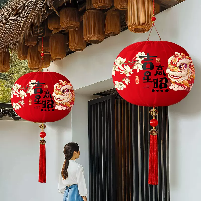 红灯笼新款2025大门口单个免插电led灯阳台挂饰过年新年春节装饰