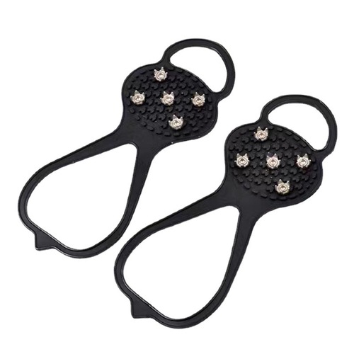 Outdoor five-tooth crampon anti-slip shoe cover simple snow claw ice grab gourd type anti-fall nail shoe chain mountaineering ski equipment