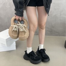 SGIRL TWTW小个子厚底增高老爹鞋女2025新款磨砂皮百搭休闲运动鞋