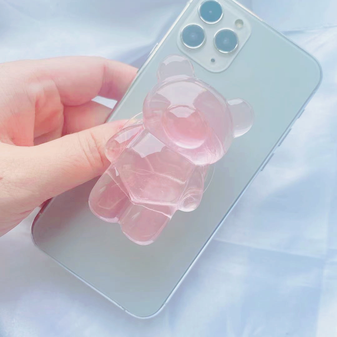 Cartoon Translucent Mobile Phone \dripping Cute Bear Air Bag Bracket display picture 2