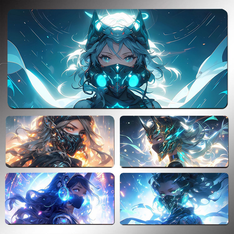 Cyberpunk Mouse Pad Extra Large Internet Cafe Extra Large Thickened Pad Game Keyboard Desk Pad Mechanical Girl Series