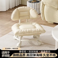 滑轮板凳换鞋万向轮凳子家用神器矮凳带娃静音移动美缝儿童靠背椅