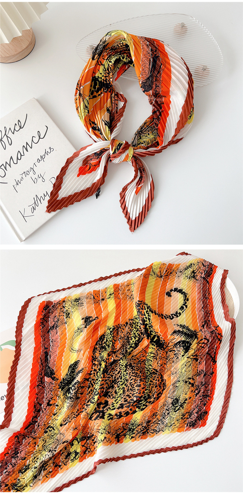 60g Weight Silk Scarf Classification Outdoor, Travel Occasion Polyester Material Printing Pattern Spring&Summer Season Women's Gender Printing Design Elegant Style Women's Elegant Printing Polyester Printing Silk Scarf 3