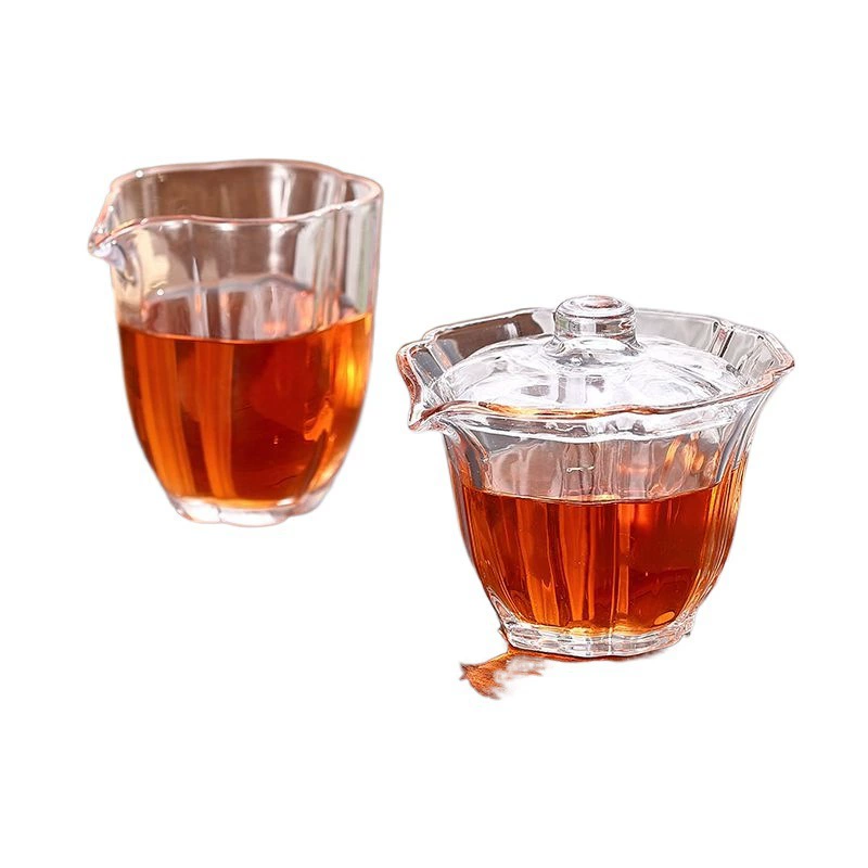 Transparent glass tea set for office