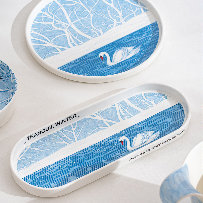 【Swan Lake】Original Swan Lake Series by Heavy Industry Designers - Exquisite Ceramic Plates for Spring, Summer, and Winter 【Swan Lake】Original Swan Lake Series by Heavy Industry Designers - Exquisite Ceramic Plates for Spring, Summer, and Winter