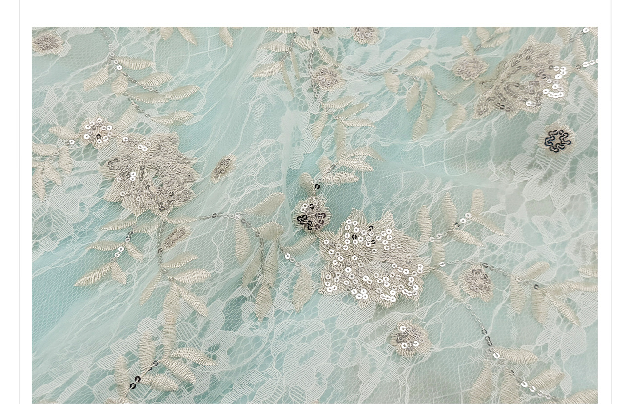 Bộ áo khoác ngoài và đầm dây phong cách Tân Trung Hoa thêu hoa sequin nặng — bộ đồ, đầm dây, áo khoác chi tiết 15